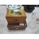 Mauchlin box and rosewood box with key