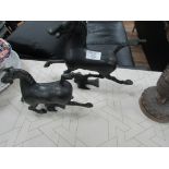 Two bronze Chinese horses