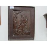 Carved wood wall hanging