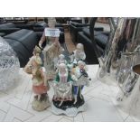 Pair of Wolkstept figures and 4 others