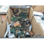 Box of vintage mincers / cutters etc.