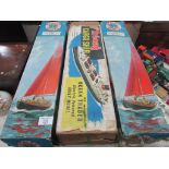 3 model boats boxed