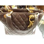 Russel and Bromley Brown quilted leather handbag made in Italy