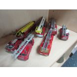 6 Dinky, Corgi and Matchbox fire engines