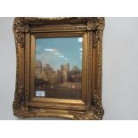 Heavy gold framed castle picture