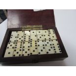 Ivory top with wood base dominoes