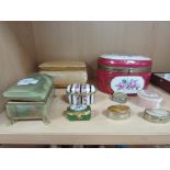 9 various trinket boxes and larger boxes