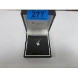 925 silver single stone pendant and chain