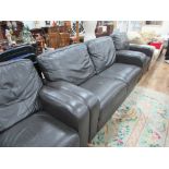 Leather sofa and 2 armchairs