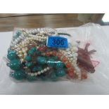 Bag of beads jet / cornelian etc