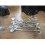 Selection of cocktail stirrers some silver