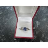925 Silver and blue stone ring