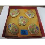 Box of 5 china trinket boxes