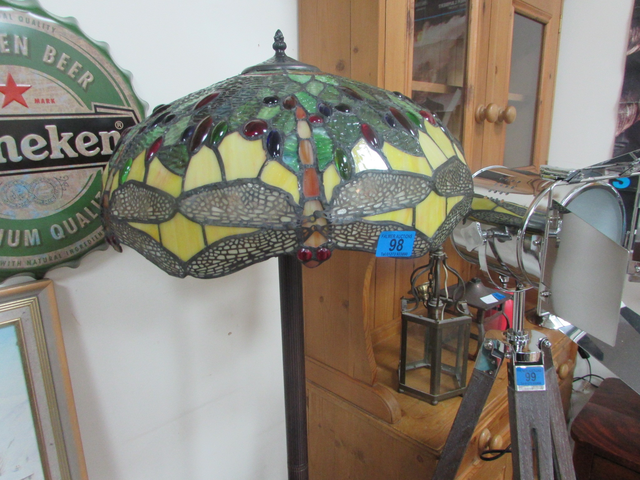 Large floor standing Tiffany style lamp