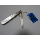 Silver and Mother of Pearl fruit knife