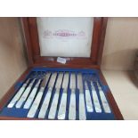 Mappin and Webb fruit knives and forks cased