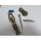 Victorian paper clip / fruit knife / nutcrackers and screwdriver (3 in one)