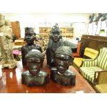 2 African busts