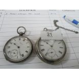 2 pocket watches one silver