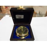 Large solid brass marine Hex compass in box