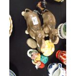 Pair of West German elephants / figure of child and 5 others