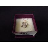 925 Silver square pendant and chain