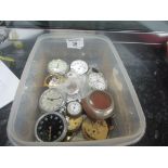 Quantity of pocket watches / chain / silver watch parts and movements