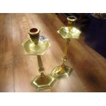 Pair of brass candlesticks