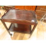 Mahogany tray top trolley