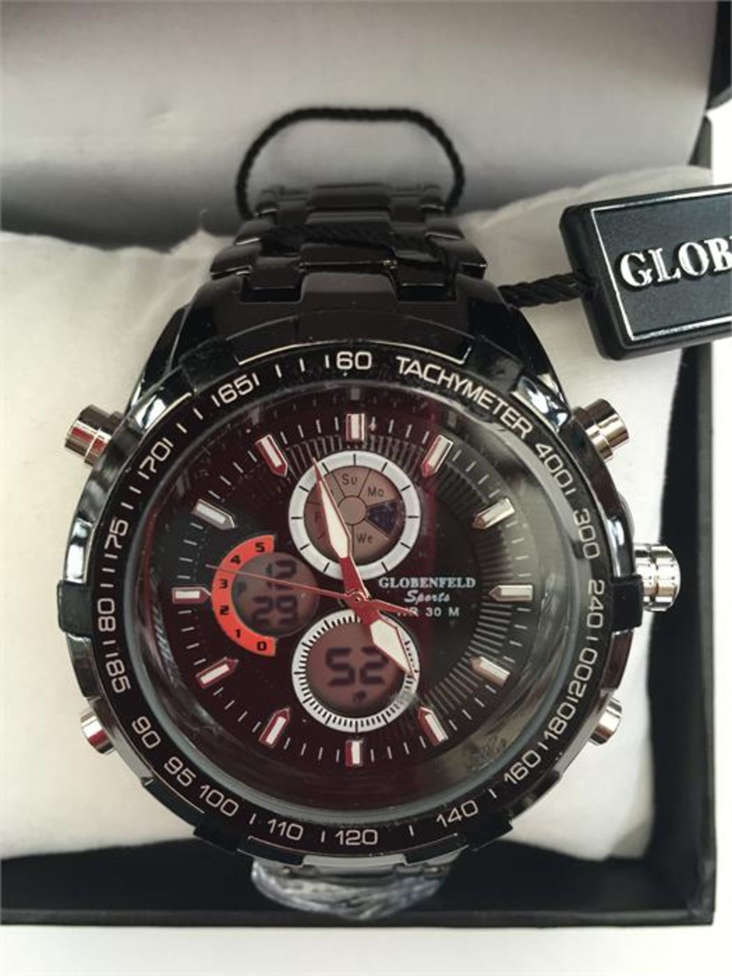 Globenfeld Sports Model 9101 This fabulous Globenfeld Sports watch comes with a Black dial and is - Image 2 of 3
