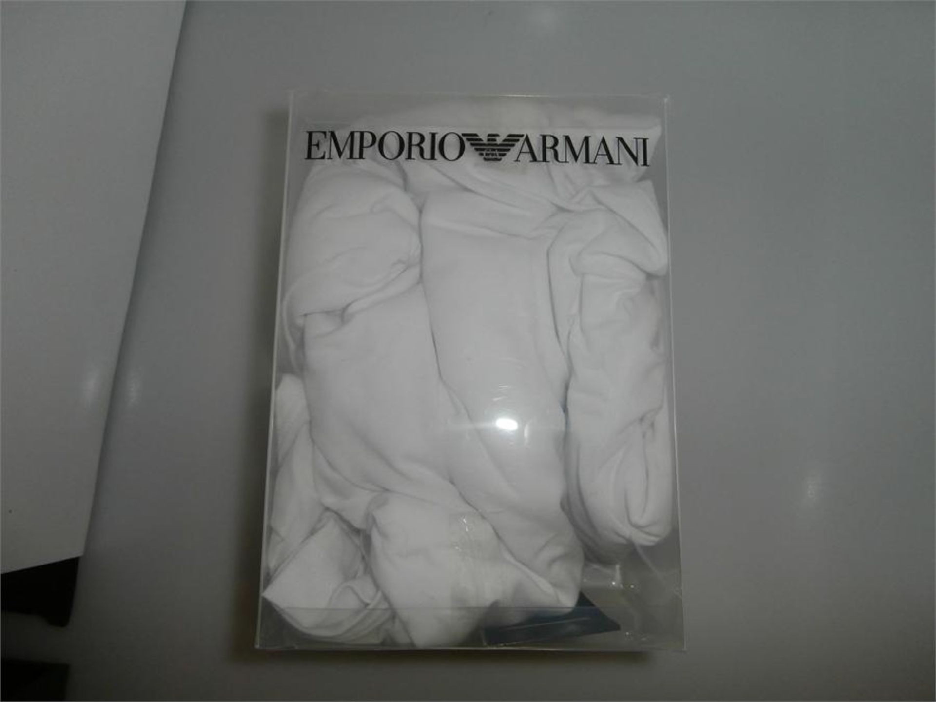 NEW. Emporio Armani, White, 100% Cotton, Crew Neck, Short Sleeve, T-SHIRT. 3pk. Regular Fit, Size M.