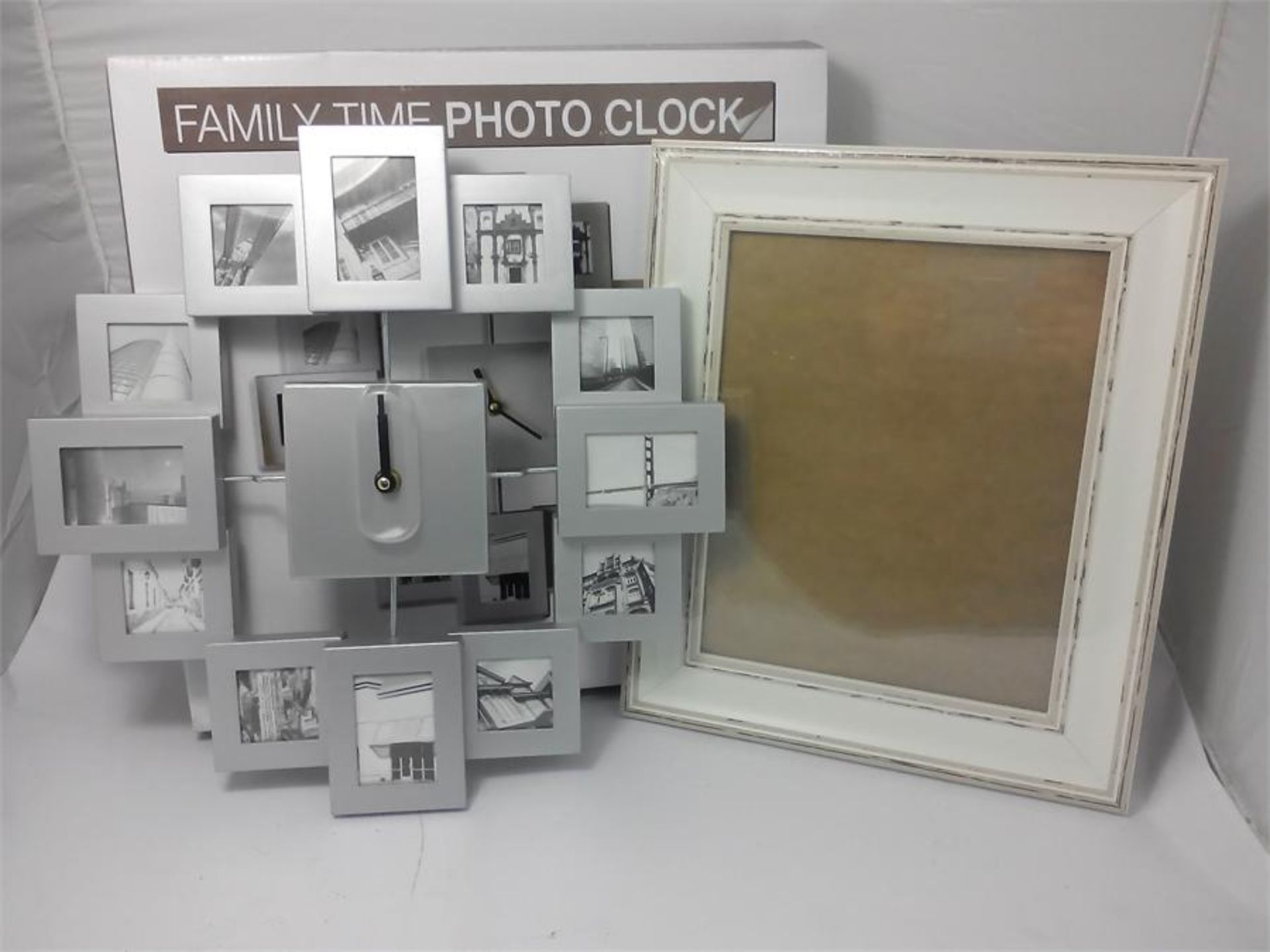 IGGI Family Time Photo Frame Clock - Silver + Frame Company 1-Piece 10 x 8 Picture Photo Frame,