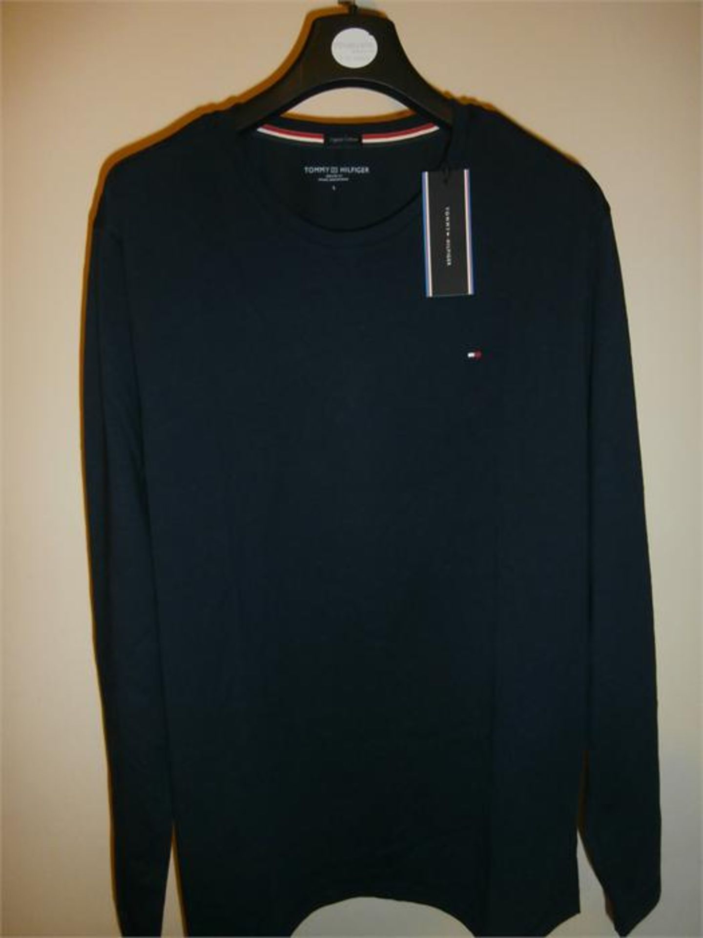 NEW. Tommy Hilfiger, Norton cn tee Is, Navy, Long Sleeved, Crew Neck, TOP. Size M. RRP £50