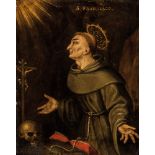 HeiligenmalerItalien, 18. Jh. Meditation des heiligen Franziskus. Öl auf Kupfer auf Holz, rest. Bez.