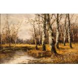 Karl Kaufmann1843 Neuplachowitz - 1905 Wien Herbstwald. Öl auf Holz. Links unten signiert mit