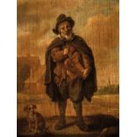 David Teniers der Jüngere (Nachfolger)1610 Antwerpen - 1690 Brüssel Leierspieler mit Hund. Öl auf