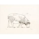 Henry Moore1898 Castleford - 1986 Much Hadham Zwei Lithografien: "Sheep Standing" und "Sheep