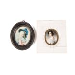 MiniaturmalerDeutschland, wohl Anfang 20. Jh. Zwei Miniaturen mit Damenportraits. Aquarell und