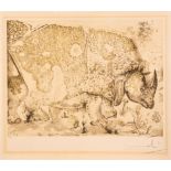 Salvador Dali Rhinozeros. 1968. Lithograph on handmade paper. Pencil signed (lower right) and