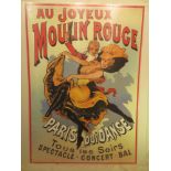 A reproduction Moulin Rouge print. PLEASE NOTE THAT THIS ITEM IS EXCLUDED FROM OUR P&P SERVICE.