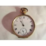 A 10ct gold plated Waltham pocket watch. Not working.