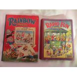 A 1950 Rainbow annual and a 1953 Radio Fun annual.