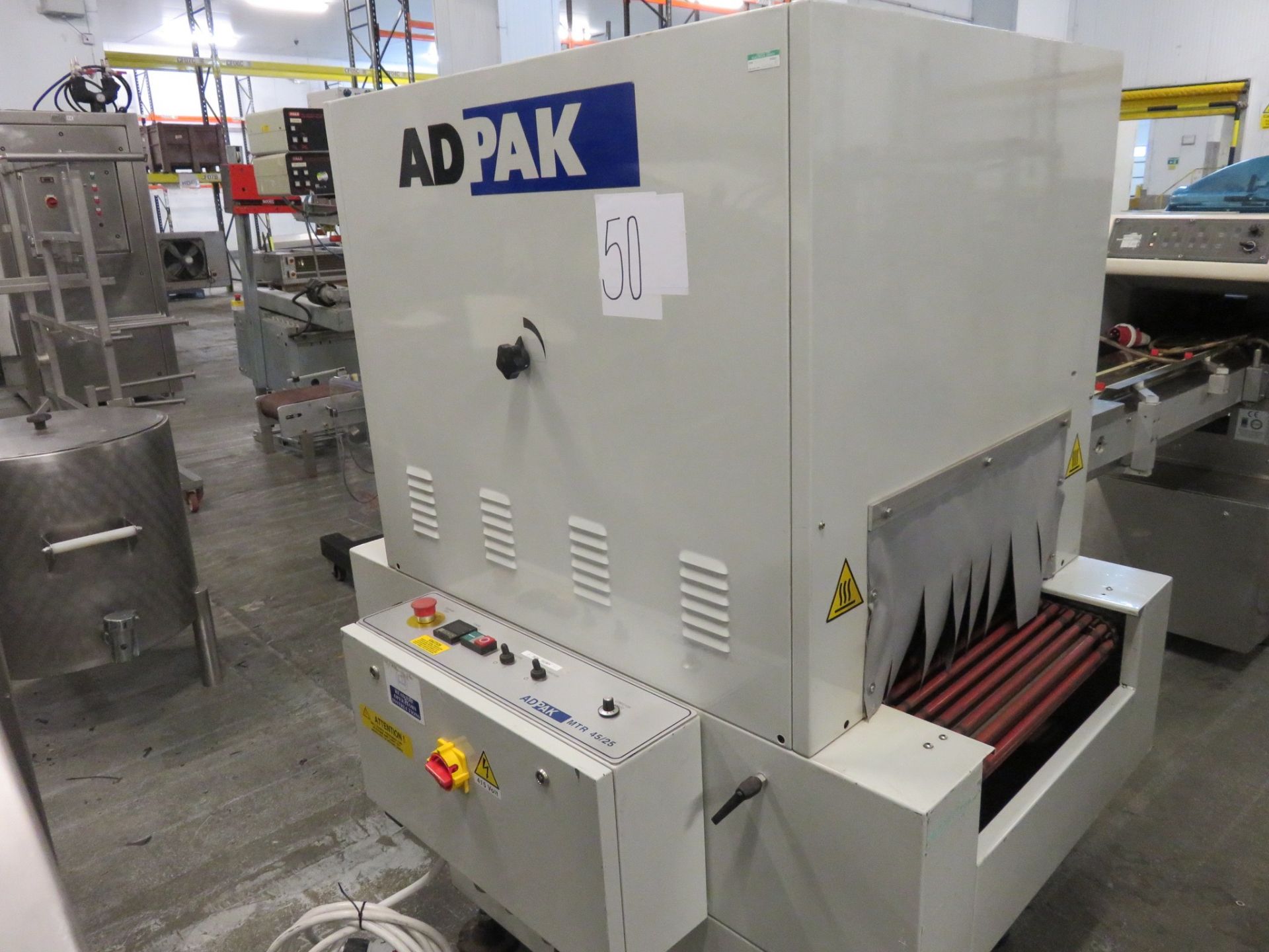 Adpak model MTR 4525 Shrink Tunnel. Aperture 450mm wide x 280mm high. LIFT OUT £50