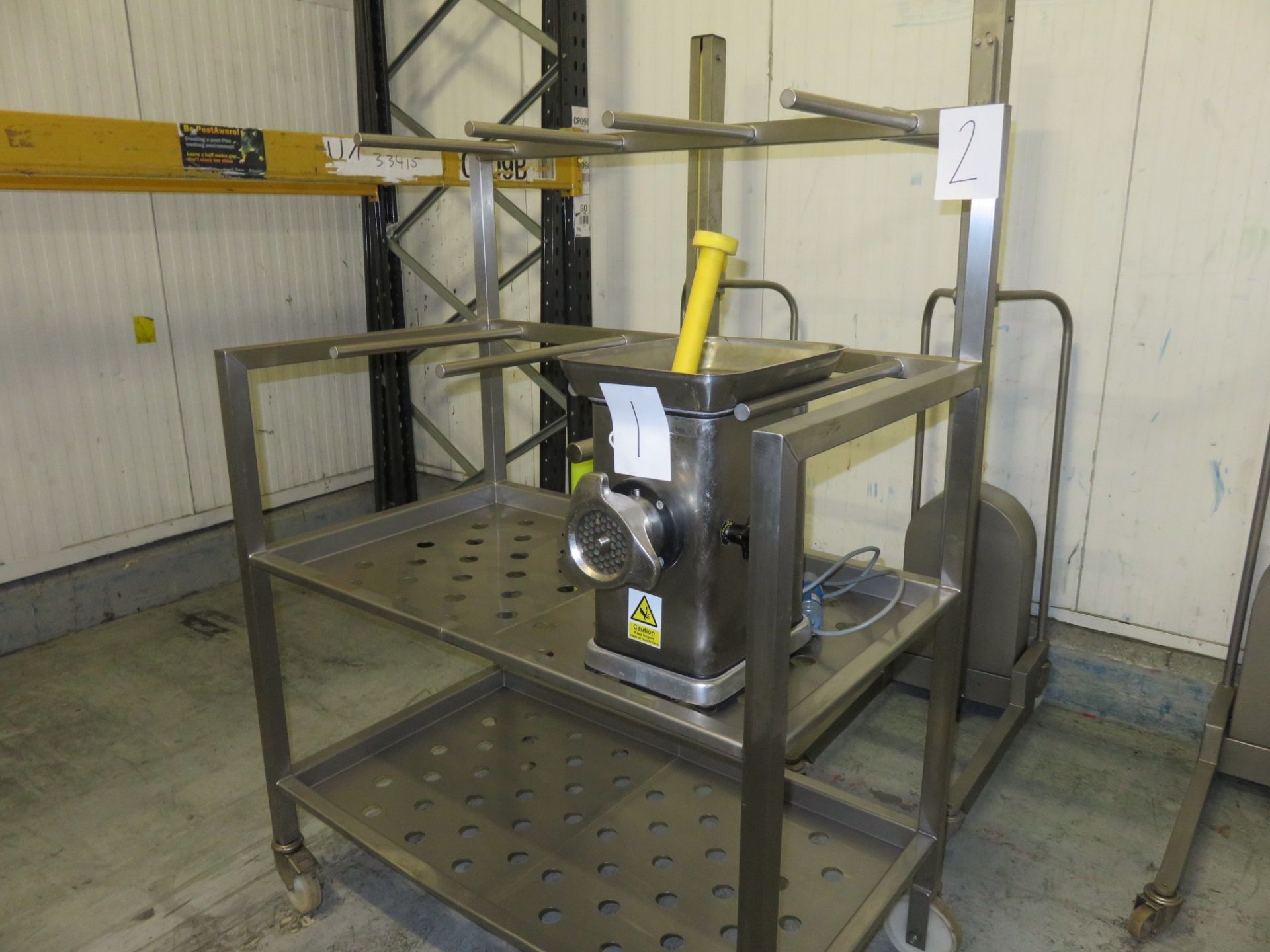 S/s mobile Trolley/Reel Holder, 2 shelves.Approx 1200 x 700 x 1600mm high.Manufactured by Icon LO£10