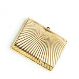 An 18 ct gold and sapphire cigarette case, Cartier London, 1940s