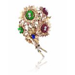 A ruby and emerald brooch, Tiffany & Co.