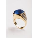 A sapphire and diamond ring, Bulgari