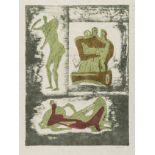 Henry Moore (1896-1986) Reclining and Standing Figure and Family Group (Cramer 237)