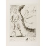 Marc Chagall (1887-1985) Joshua Armed by the Angel of God (Plate 43 from the Bible) (Sorlier 242; Cr