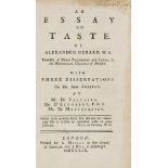 Gerard (Alexander) An Essay on Taste, 1st ed., cont. calf, A.Millar, 1759 & others, taste (4)